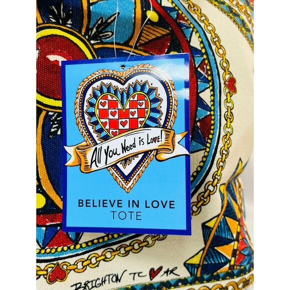 NWT Brighton Believe in Love Tote Boho Paisley Medallion Carry All Reusable - Picture 4 of 10